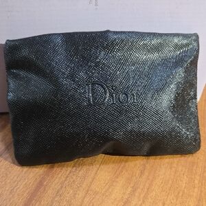 Dior Shimmering Black Pouch Christian Dior Small Zipper Makeup New Cosmetic Bag